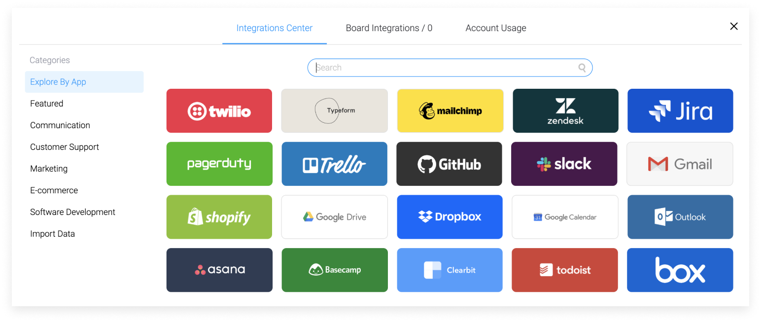 Integration of Monday sales CRM