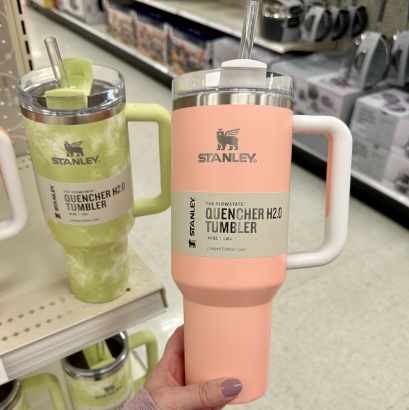Drinks stay hot or cold in Stanley tumbler