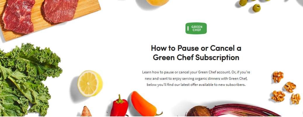 How to pause Green Chef subscription?