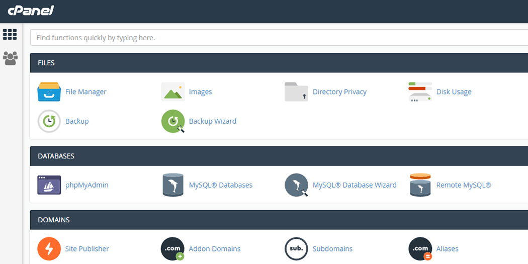 Top Features in cPanel