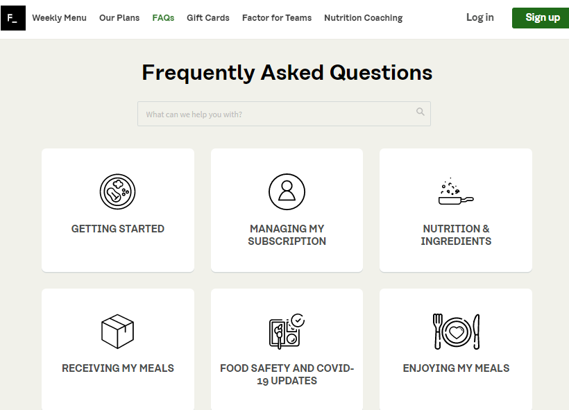 FAQ and Resources of factor meal