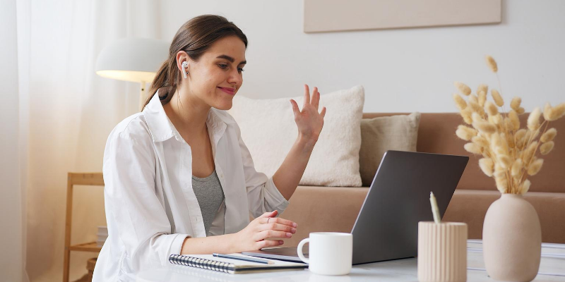 Woman Personal Video Meeting