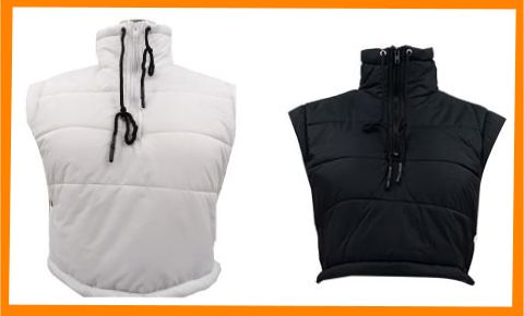 Black quilted puffer vest