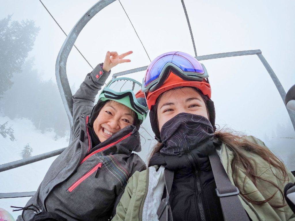 skiers wearing Neck Gaiter