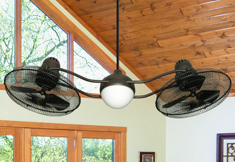 Outdoor ceiling fans with blades