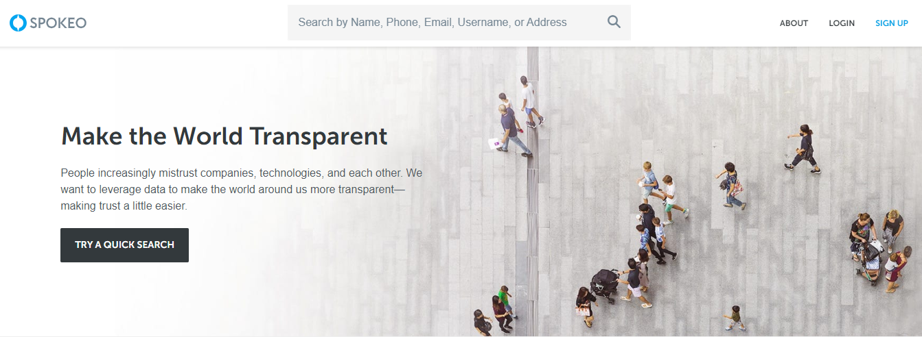 spokeo site interface