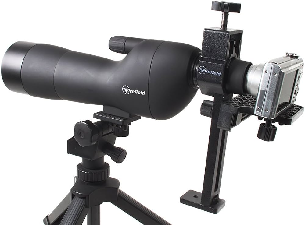 digital camera connected to a spotting scope
