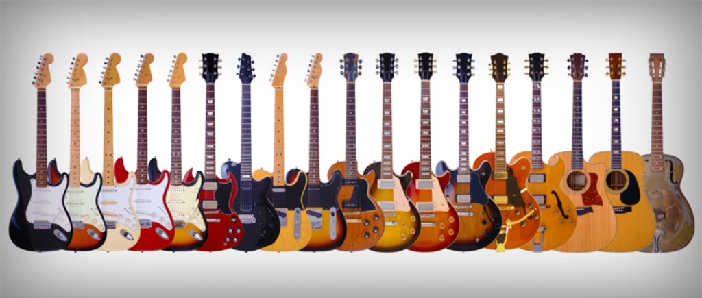 different styles of guitars