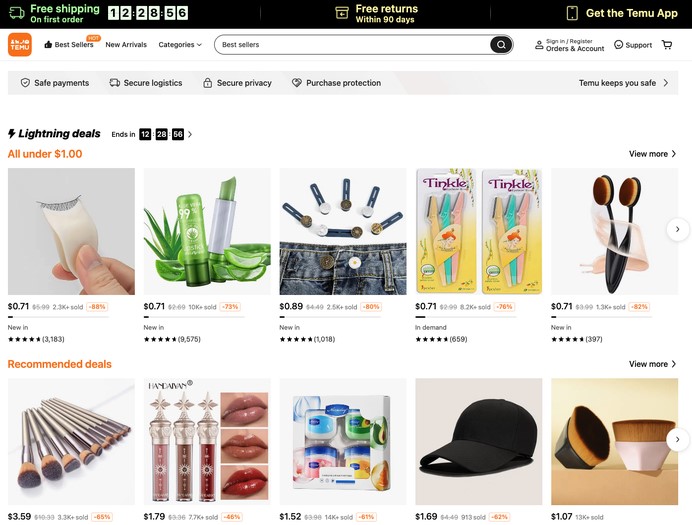 temu shopping app - free shipping app